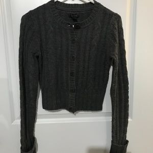 Express Dark Gray Cardigan Sweater